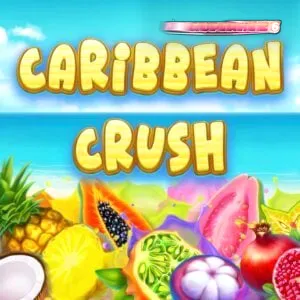 Tampilan visual slot Caribbean Crush dengan tema tropis dan simbol buah-buahan yang cerah.